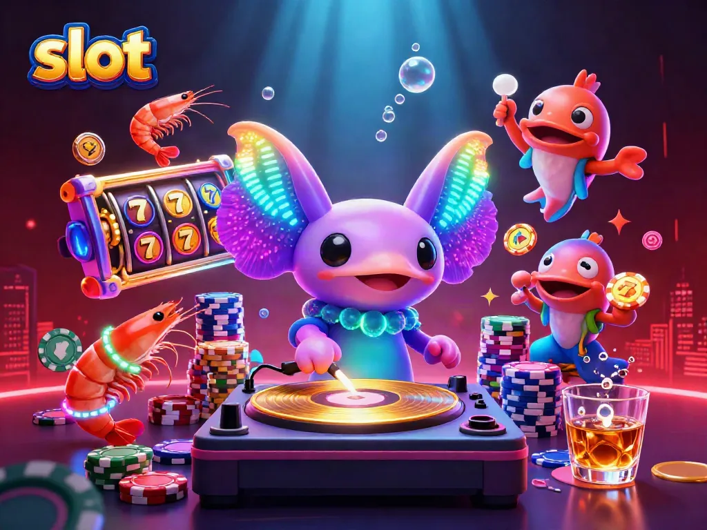 Experience thrilling slot gameplay in a vibrant underwater casino scene with dynamic characters.