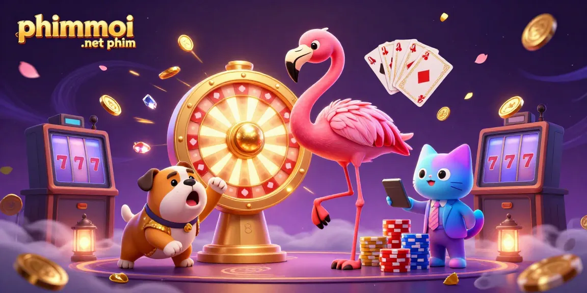 Experience the excitement of phimmoi .net phim at a vibrant online casino with cartoon characters and dynamic elements.